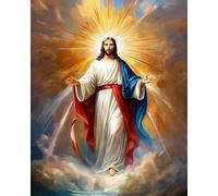 Weiniuniu Canevas Point de Croix Kit Complet Homme religieux Jésus 11CT Adulte point de croix kit DIY debutant broderie point de croix imprimé 40×50 cm