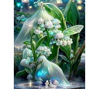 Weiniuniu Canevas Point de Croix Kit Complet muguet 11CT Adulte point de croix kit DIY debutant broderie point de croix imprimé 50x70 cm