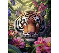 Weiniuniu Canevas Point de Croix Kit Complet Tigre animal 11CT Adulte point de croix kit DIY debutant broderie point de croix imprimé 50x70 cm