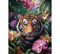 Weiniuniu Canevas Point de Croix Kit Complet Tigre animal 11CT Adulte point de croix kit DIY debutant broderie point de croix imprimé 40x50 cm