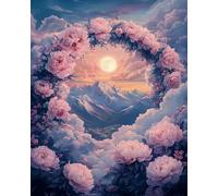 Weiniuniu Canevas Point de Croix Kit Fleurs de lune 11CT Adulte point de croix kit DIY debutant broderie point de croix imprimé 50x70 cm