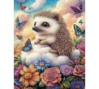 Weiniuniu Canevas Point de Croix Kit Hérisson animal Complet 11CT Adulte point de croix kit DIY debutant broderie point de croix imprimé 40×50 cm