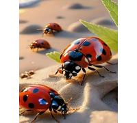 Weiniuniu Canevas Point de Croix Kit Illustration d'insectes sur la plage Complet 11CT Adulte point de croix kit DIY debutant broderie point de croix imprimé 40×50 cm