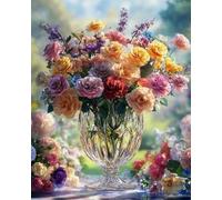 Weiniuniu Canevas Point de Croix Kit Illustration florale 11CT Adulte point de croix kit DIY debutant broderie point de croix imprimé 50x70 cm