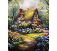 Weiniuniu Canevas Point de Croix Kit Maison pittoresque Complet 11CT Adulte point de croix kit DIY debutant broderie point de croix imprimé 40×50 cm
