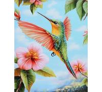 Weiniuniu Canevas Point de Croix Kit Oiseaux fleuris 11CT Adulte point de croix kit DIY debutant broderie point de croix imprimé 50x70 cm