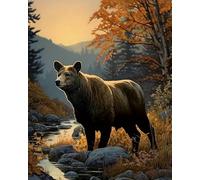 Weiniuniu Canevas Point de Croix Kit Ours 11CT Adulte point de croix kit DIY debutant broderie point de croix imprimé 50x70 cm