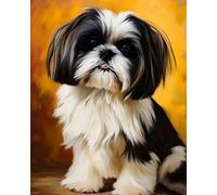 Weiniuniu Kit Broderie Point de Croix DIY Adulte shih tzu animal Kit Canevas Pré Imprimé11CT gamme complète de kits de démarrage pour débutants 40x50 cm