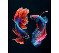 Weiniuniu Kit Broderie Point de Croix poisson d'ornement DIY Adulte Kit Canevas Pré Imprimé 11CT gamme complète de kits de démarrage pour débutants 50x70 cm