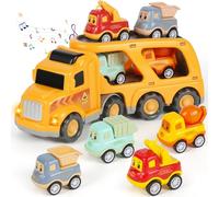 Weinsamkeit Garage Voiture pour Enfants, 5 en 1 Camion avec Sons et Lumières, Bus Jouet Jeux Enfants Garçon 3-4-5 Ans, Éducatifs Cadeau pour Garçons Filles