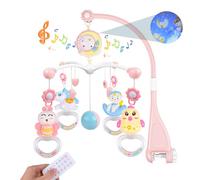 Weinsamkeit Mobile Musical Lit Bébé, Mobile Musicale Bebe avec Veilleuse et Projecteur Mobile Lit Bébé avec 150 Berceuses Hochets Rotatifs Suspendus Boîte à Musique Télécommandée Jouet Bebe 0-24 Mois