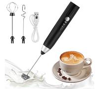 Weinsamkeit Mousseur à Lait Électrique Mousseur a Lait USB Rechargeable avec 3 Têtes d'Agitation, Mini Fouet 3 Vitesses Réglables Mini Batteur à Œufs Électrique pour Café, Matcha, Latte, Cappuccino