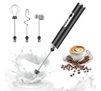 Weinsamkeit Mousseur à Lait USB Rechargeable, Mousseur a Lait Électrique avec 3 Têtes d'Agitation, Mini Fouet 3 Vitesses Réglables Mini Batteur à Œufs Electrique pour Café, Matcha, Latte, Cappuccino