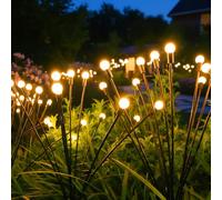 Weiongppy Solarleuchten für Außen Garten, 4 Stück 6 LED Glühwürmchen Solarleuchten, IP65 Wasserdicht, Solar lichterkette außen für den Außenbereich, Terrasse, Hof, Weg, Gartenkunst (Warmweiß)