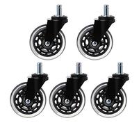 Weiping - 5Pcs 11x22mm Office Chair Wheels Wivel Caster Wheel Safe Rolling Caster Replacements for Home Furniture Heavy Duty Castor