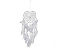 Weiqiao® Attrape Rêve en Plums Perles Capteur de Rêve Forme de Coeur Dreamcatcher Indien Décoration de Bohême Ornement Mural pour Chambre Voiture Vitrine