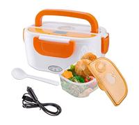 Weiqiao® Boîte à Déjeuner Électrique en Acier Inoxydable Boîte Chauffante Lunch Box 40W 12-24V Allume Cigare pour Voiture Repas Pique-Nique - (Orange)