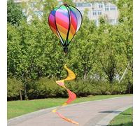 Weiqiao® Montgolfière Suspendu Spirale en Tissu Girouette à Vent Suspendu Arc en Ciel Décoration de Fête pour Jardin Extérieur Intérieur