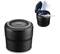 WEIQQI Cendrier de Voiture avec Couvercle pour Tesla Model S, Cendrier de Voiture avec LED Anti-odeurs Cendrier de Voyage Portable,Black/A