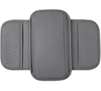 WEIQQI Coussin d'Accoudoir Voiture, pour VW Tiguan III 2023 2024 2025 Coussin de Coude pour Console Centrale Interieur Housse Accoudoir,Grey/C