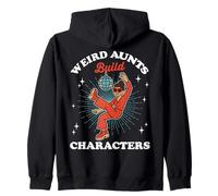 Weird Aunts Build Characters Funny Groovy Disco Aunt Life Sweat à Capuche