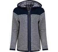 Weird Fish - "Bianca" sweat à capuche avec fermeture éclair sur toute la longueur pour femme écologique WF396 (44 FR) (Bleu marine)