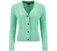 Weird Fish Weird Fish Green Constance Cable Knit Cardigan