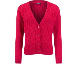 Weird Fish Weird Fish Red Rhona Super Soft Cable Knit Cardigan
