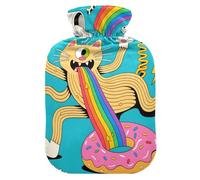 Weird Noodle Cat Bouillotte avec housse souple, sac à eau de 2 L pour muscles endoloris, muscles endoloris