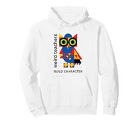 Weird Teachers Build Character Géométrique Chouette Motif Abstrait Sweat à Capuche