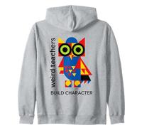 Weird Teachers Build Character Géométrique Chouette Motif Abstrait Sweat à Capuche