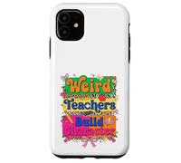 Weird Teachers Build Character Retro Leopard School Graphic Coque pour iPhone 11