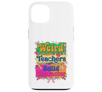 Weird Teachers Build Character Retro Leopard School Graphic Coque pour iPhone 13