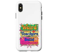 Weird Teachers Build Character Retro Leopard School Graphic Coque pour iPhone X/XS