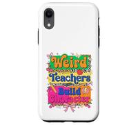 Weird Teachers Build Character Retro Leopard School Graphic Coque pour iPhone XR