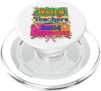 Weird Teachers Build Character Retro Leopard School Graphic PopSockets PopGrip pour MagSafe