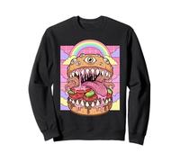 Weirdcore Boules oculaires esthétiques Kawaii Tortas Burger Arc-en-Ciel Sweatshirt
