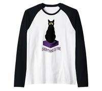 Weirdcore Chat aux Yeux Multiples Surréaliste Tout est Bien Manche Raglan