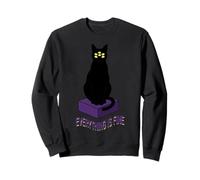 Weirdcore Chat aux Yeux Multiples Surréaliste Tout est Bien Sweatshirt