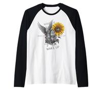 Weirdcore Réveillez-Vous avec œil de Tournesol et Maison Cottagecore Manche Raglan