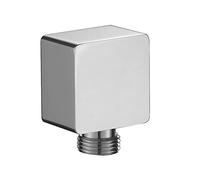 Weirun Connecteur de douche carré en laiton pour salle de bain 1,27 cm NPT femelle alimentation murale coudée murale raccord bec de sortie d'eau, chromé