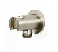 Weirun de salle de bain Laiton 1/5,1 cm NPT prise murale de douche rond Douchette spray support pour tête d'alimentation Coude Raccord de tuyau mural, Nickel brossé