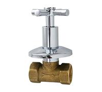 Weirun Robinet d'arrêt d'eau encastré droit avec poignée moderne en croix pour douche à domicile et plomberie commerciale 3/4" IPS G3/4 Chromé