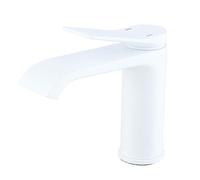 Weirun Robinet de salle de bain extra long à bec cascade pour lavabo vanité RV robinet monocommande un trou mitigeur blanc