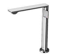 Weirun Robinet mitigeur de salle de bain en laiton avec bec extra long et poignée unique à un trou - Robinet mitigeur pour lavabo - Chromé