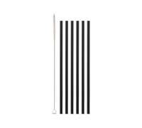 Weis 10979 Lot de 6 pailles en verre noir