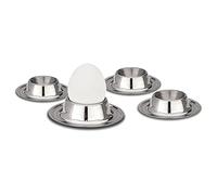 Weis 15104 Set de 4 Coquetiers Acier Inoxydable Argent 8,5 x 8,5 x 2 cm