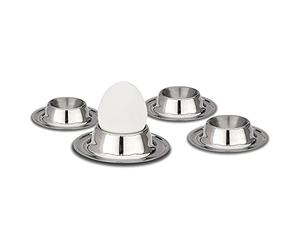 Weis 15104 Set de 4 Coquetiers Acier Inoxydable Argent 8,5 x 8,5 x 2 cm