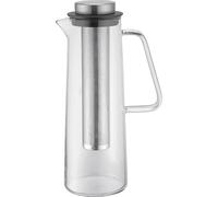 Weis 18932 Carafe en verre avec filtre en acier inoxydable, 1 litre, transparent/argenté/noir