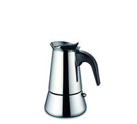 Weis Cafetière à expresso pour 2 tasses - 100 ml - En acier inoxydable argenté - Dimensions : 9,5 x 9 x 14,5 cm - 16972